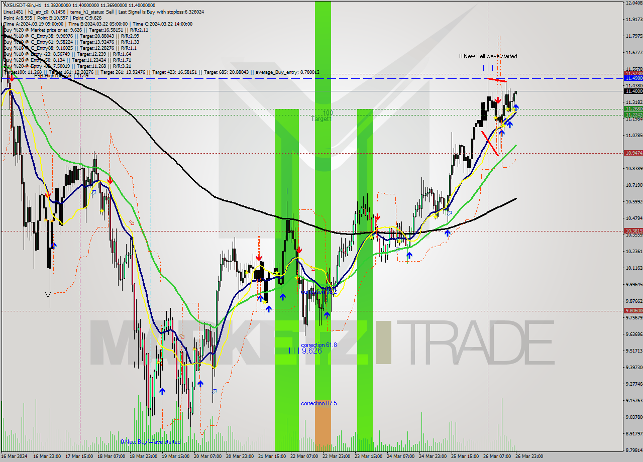 AXSUSDT-Bin MultiTimeframe analysis at date 2024.03.27 01:06