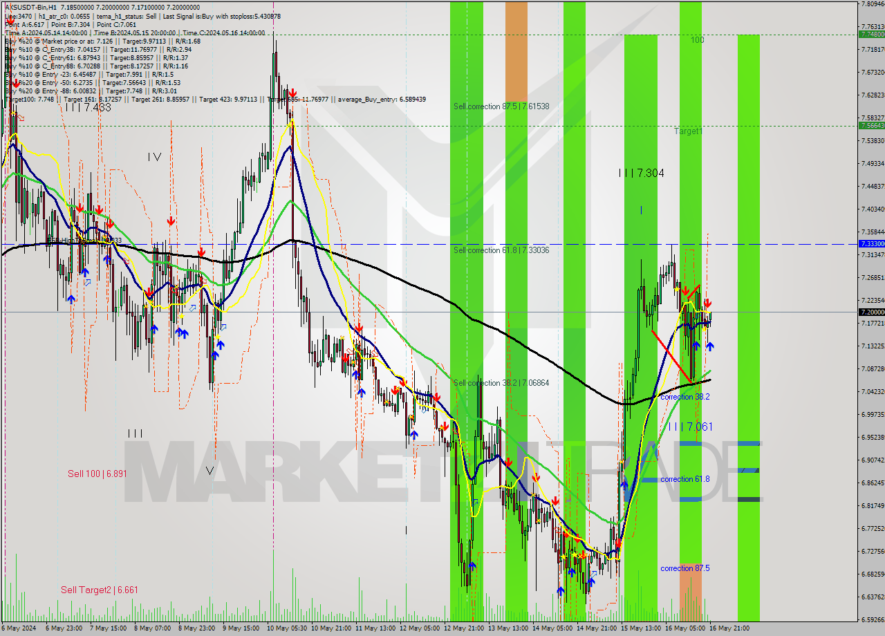 AXSUSDT-Bin MultiTimeframe analysis at date 2024.05.17 00:34