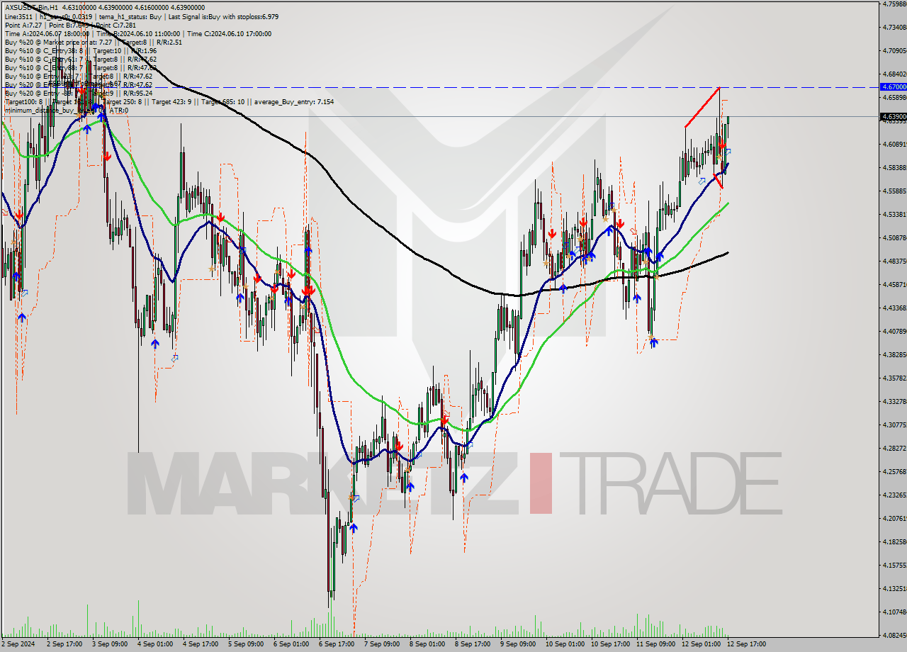 AXSUSDT-Bin MultiTimeframe analysis at date 2024.09.12 20:52