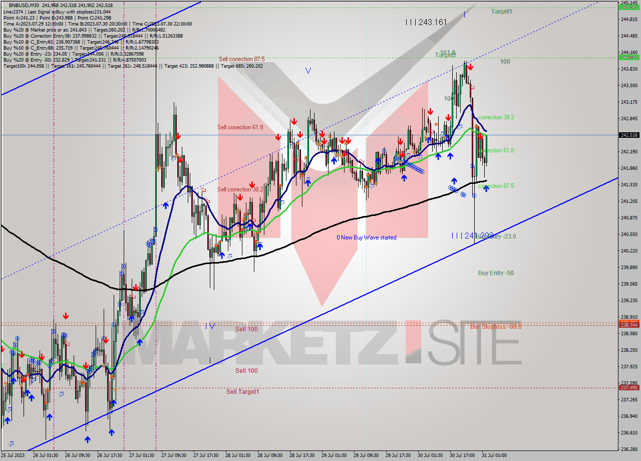 BNBUSD M30 Analysis BNBUSD M30 Signal