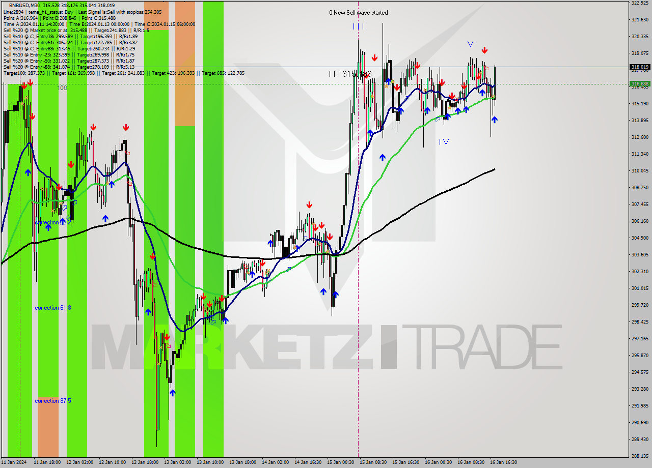 BNBUSD M30 Analysis BNBUSD M30 Signal