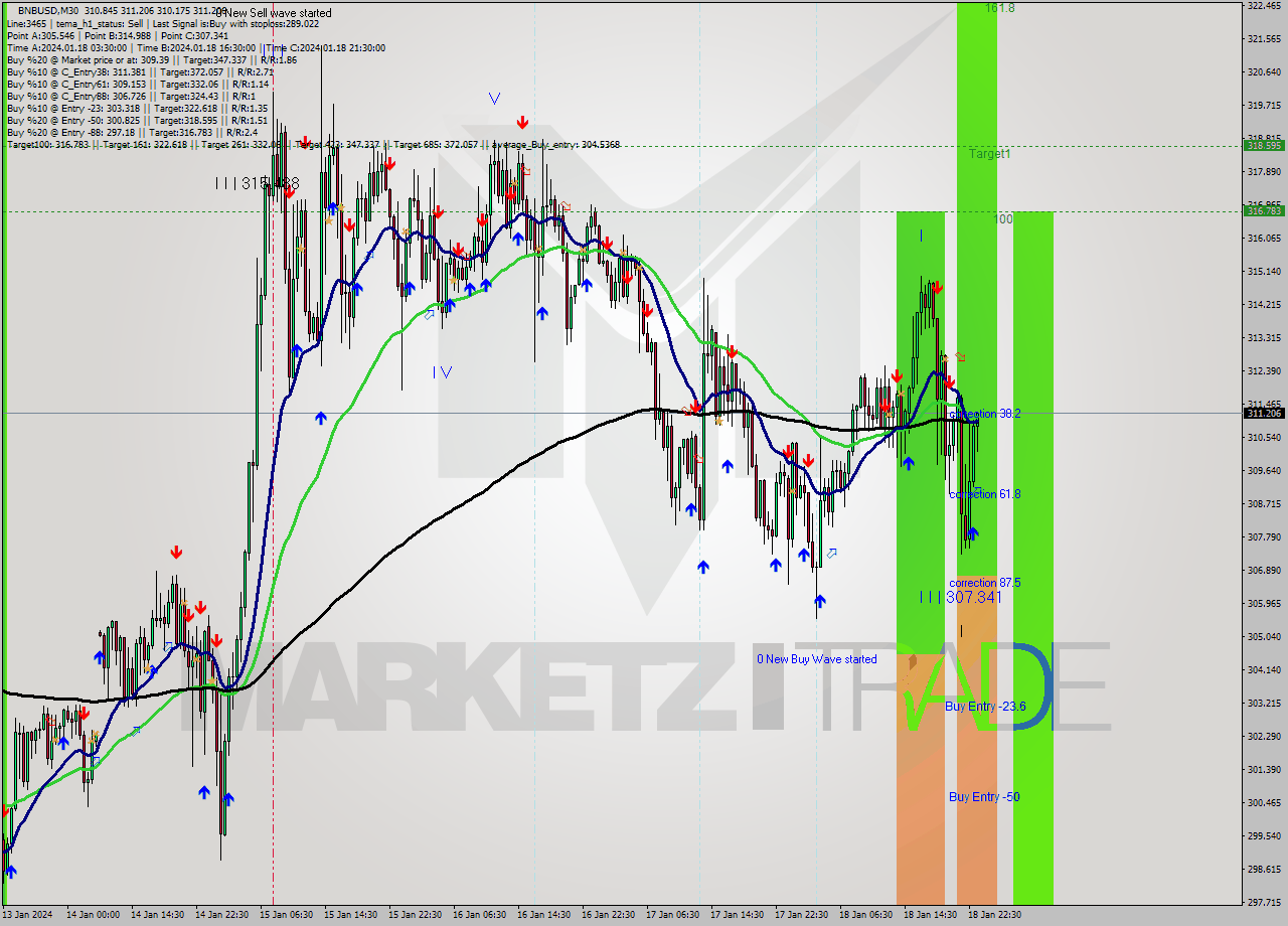 BNBUSD M30 Analysis BNBUSD M30 Signal