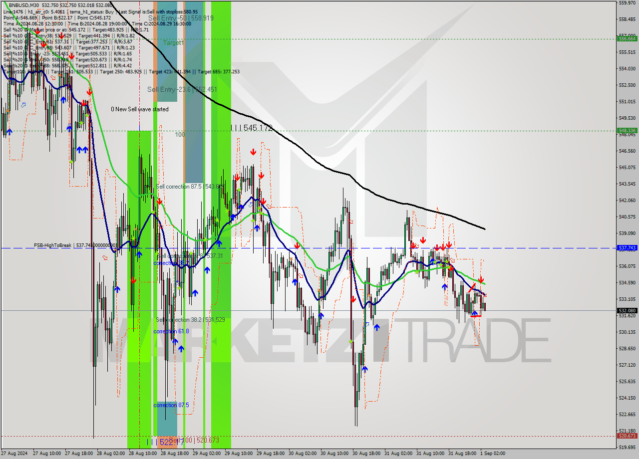 BNBUSD M30 Analysis BNBUSD M30 Signal